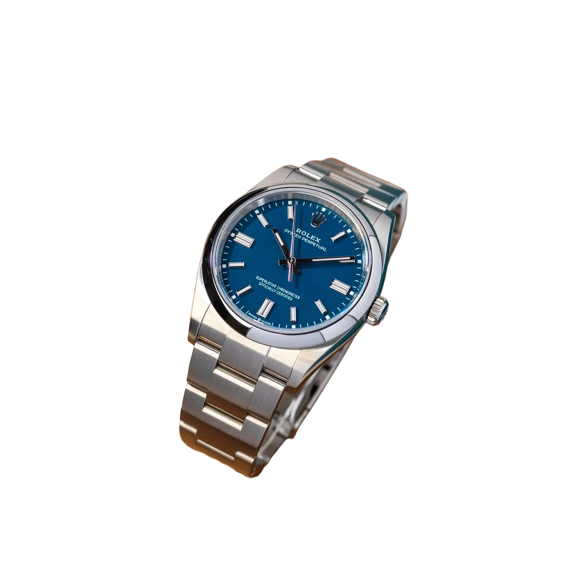 Oyster Perpetual 41mm Stainless Steel Med Blue Dial Men Watch 134300-0009 New 2025