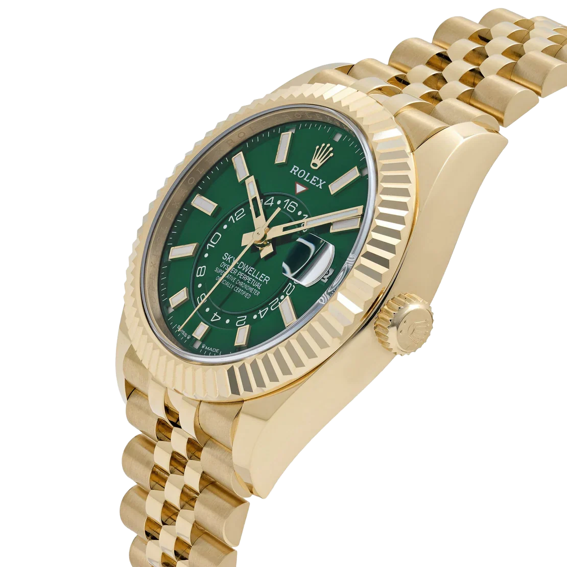 Sky-Dweller 42mm Yellow Gold Bright Green Dial Jubilee 336938 (2025)