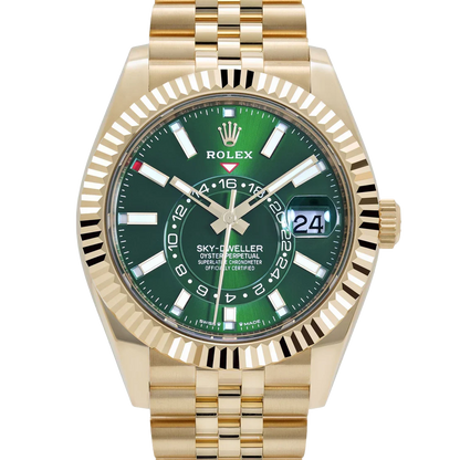 Sky-Dweller 42mm Yellow Gold Bright Green Dial Jubilee 336938 (2025)