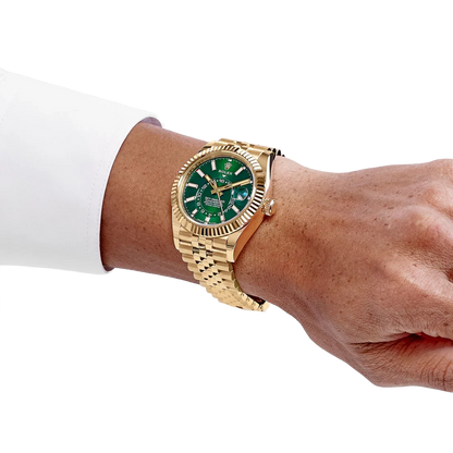 Sky-Dweller 42mm Yellow Gold Bright Green Dial Jubilee 336938 (2025)
