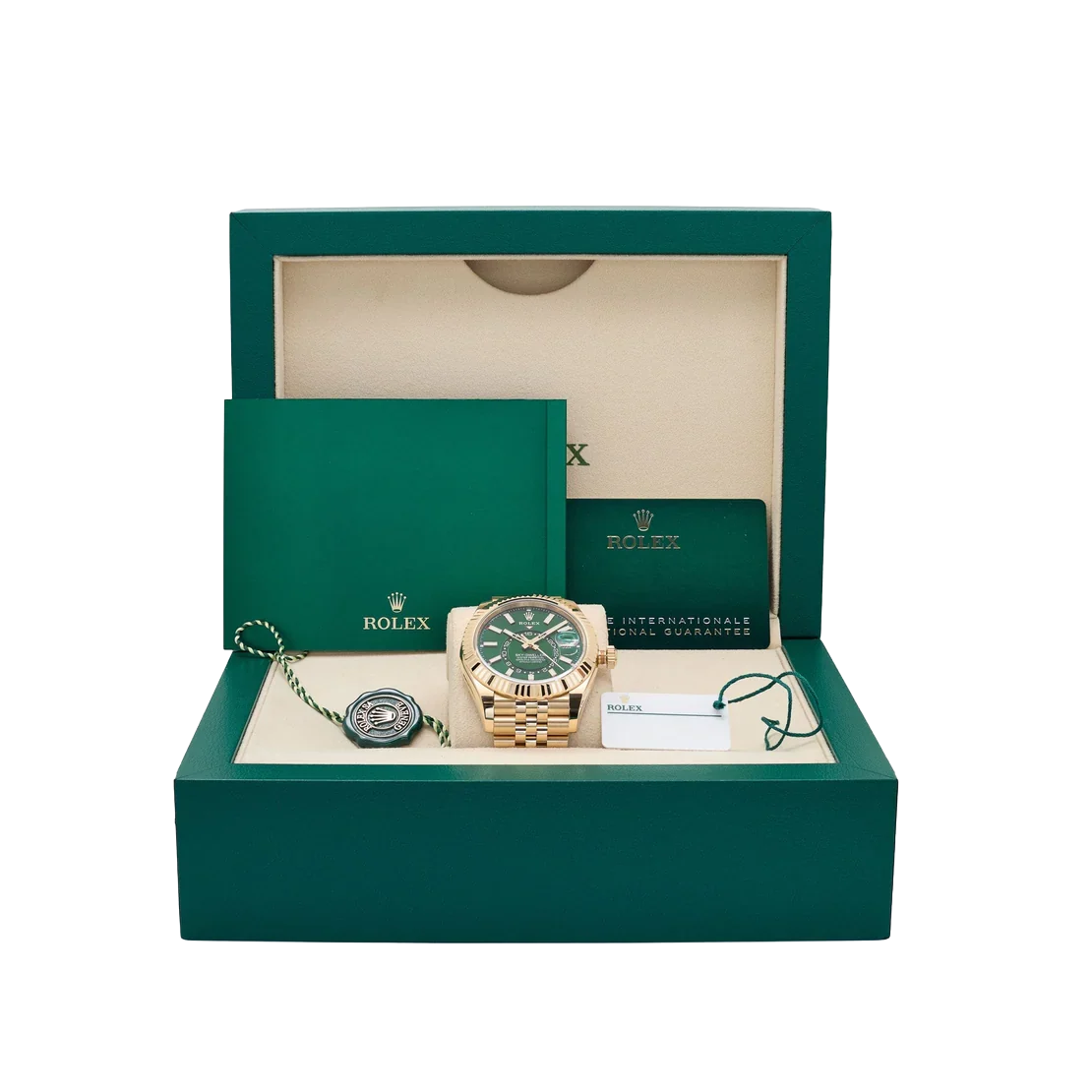 Sky-Dweller 42mm Yellow Gold Bright Green Dial Jubilee 336938 (2025)