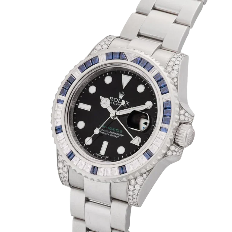 GMT-Master II, Reference 116759SA White Gold Diamond And Sapphire