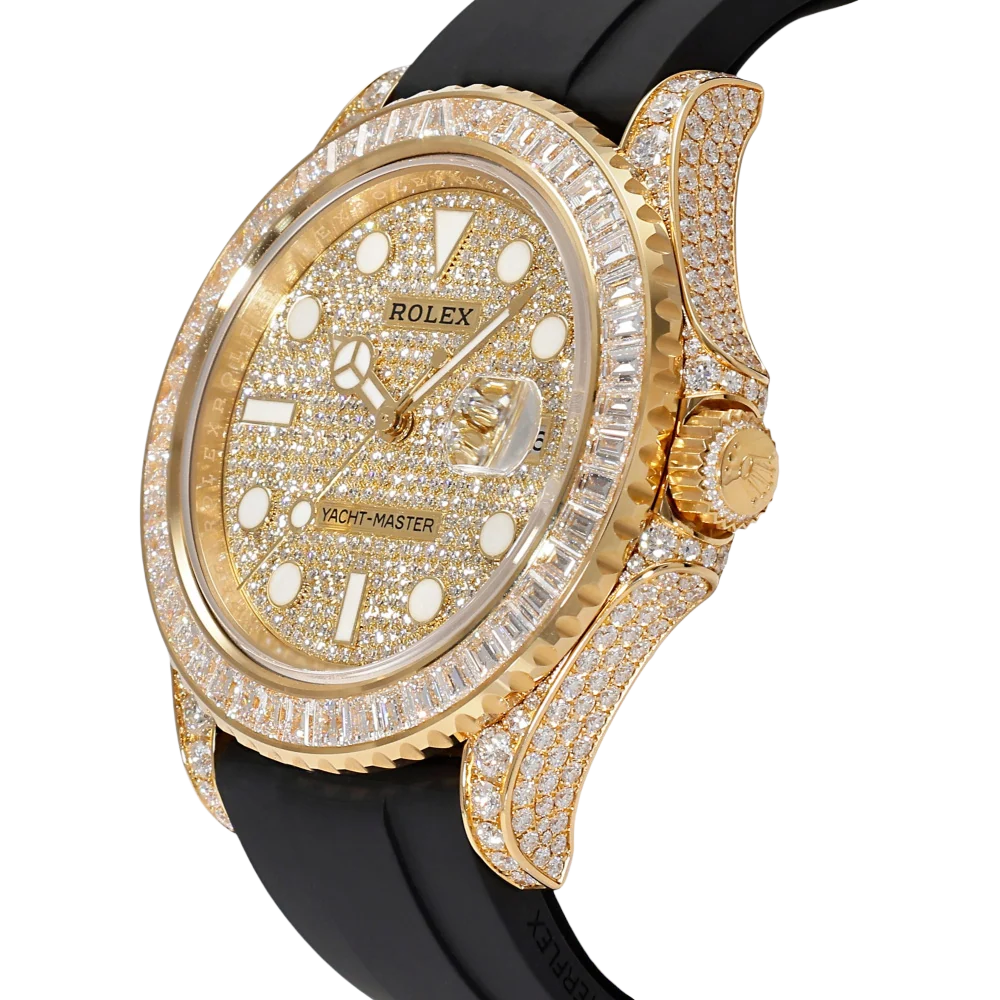 Yacht-Master 226668TBR, 18K Yellow Gold, Pave Index Dial, Oysterflex Bracelet, 42 mm
