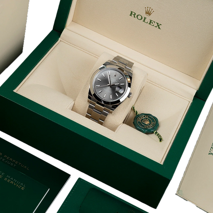 Datejust Oyster 41 mm Oystersteel Grey Dial 126300-0007
